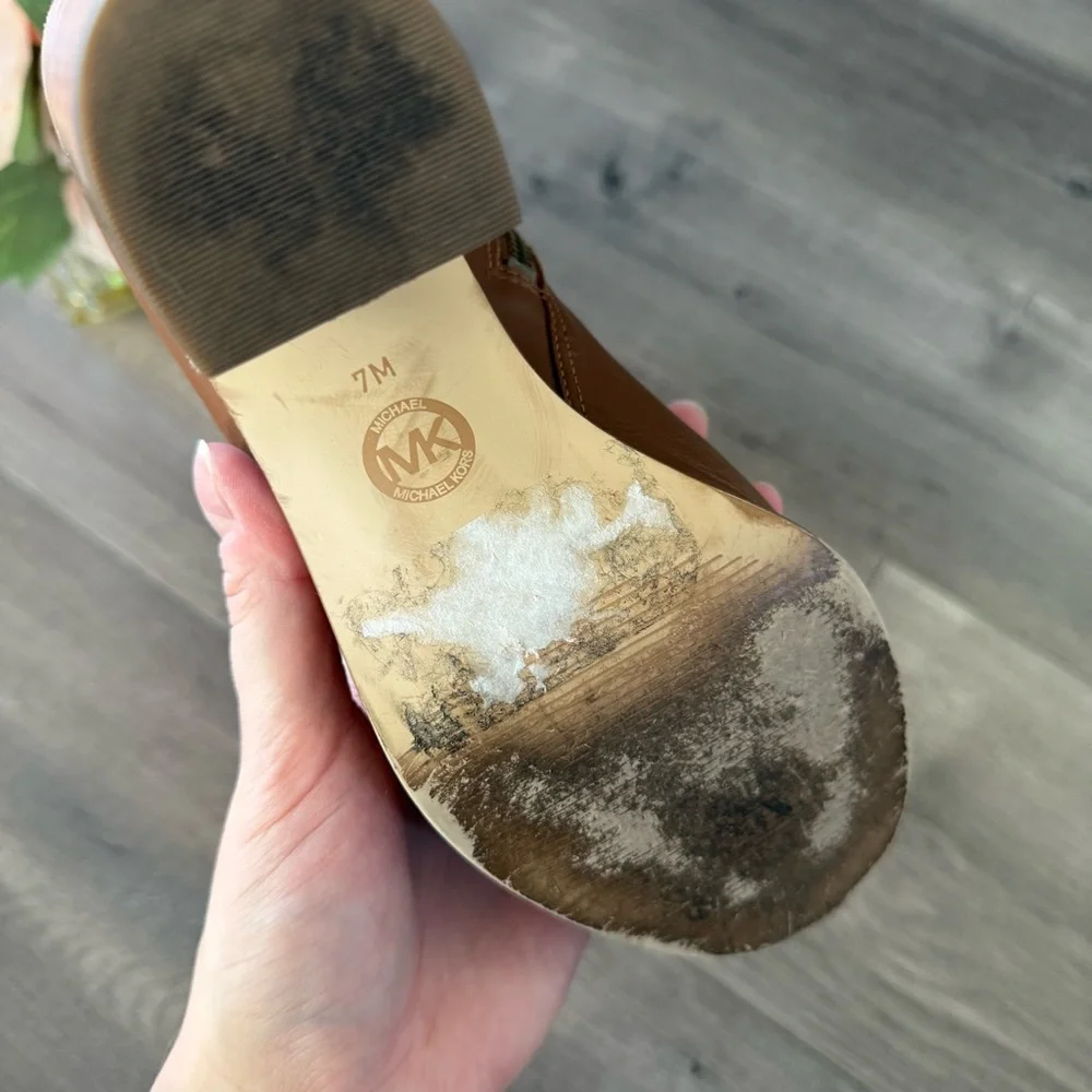 Michael Kors Cognac Leather Classic Heel Booties - Picture 8 of 9